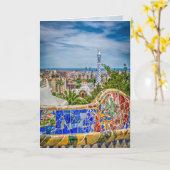 Carte Art moderne photographique unique de Barcelone (Fleur jaune)