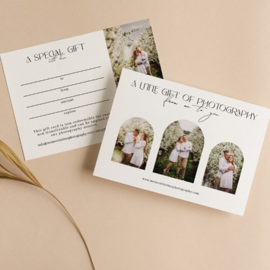 Carte Art moderne Photos Photographie Certificat cadeau