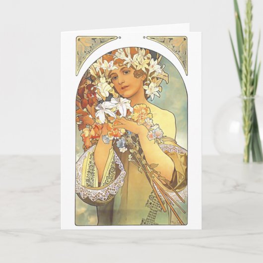 Carte Art Nouveau - Alphonse Mucha "Fleur" (Devant)
