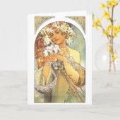 Carte Art Nouveau - Alphonse Mucha "Fleur" (Fleur jaune)