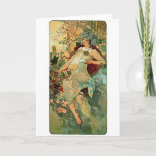 Carte Art Nouveau ~ Automne par Alphonse Mucha