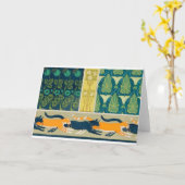 Carte Art Nouveau Cats and Flowers (Fleur jaune)