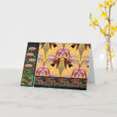 Carte Art nouveau colibri fleur verneuil art (Fleur jaune)