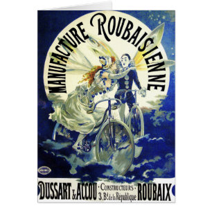 Carte : Art Nouveau : Cycles vintages : Roubaisien