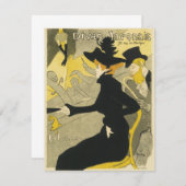 Carte Art Nouveau, Divan Japonais par Toulouse Lautrec (Devant / Derrière)