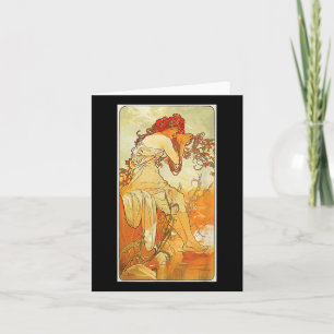 Carte Art Nouveau Eté Mucha Y Belles Femmes Élégantes
