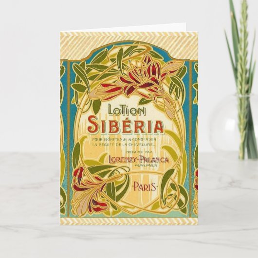 Carte Art nouveau floral publicité beauté étiquette (Devant)