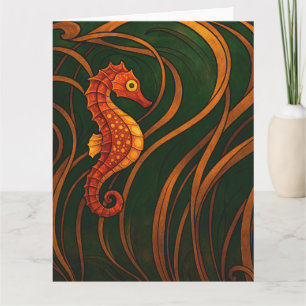 Carte Art Nouveau Hippocampe