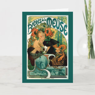 Carte Art nouveau : Mucha Poster Art - Bieres de la Meus