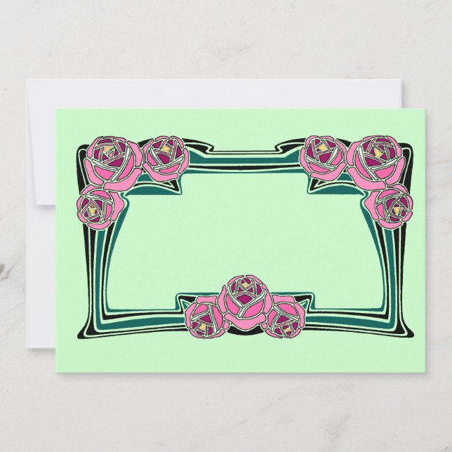 Carte Art nouveau rose (Devant)