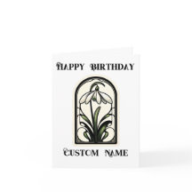 Art Nouveau Snowdrop Janvier Mois de naissance Fle