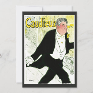 Carte Art Nouveau vintage, Caudieux par Toulouse Lautrec