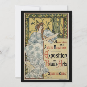 Carte Art Nouveau vintage, Exposition des Beaux Arts