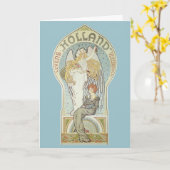 Carte Art Nouveau vintage, Holland Levensverzekering (Fleur jaune)