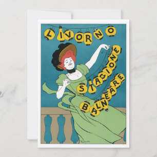 Carte Art Nouveau vintage, Livorno Senorita dansant