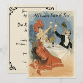 Carte Art Nouveau vintage, Restaurant Soft Ouverture (Devant / Derrière)