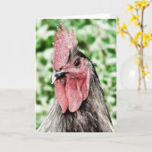 Carte Art numérique Blue Rooster (Fleur jaune)