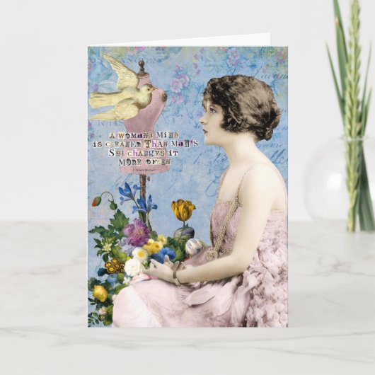 Carte Art numérique de citation de l'esprit de la femme (Devant)