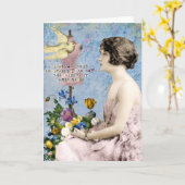 Carte Art numérique de citation de l'esprit de la femme (Fleur jaune)