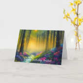 Carte Art numérique du sentier de la forêt magique (Fleur jaune)