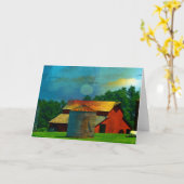 Carte Art numérique Red Barn (Fleur jaune)