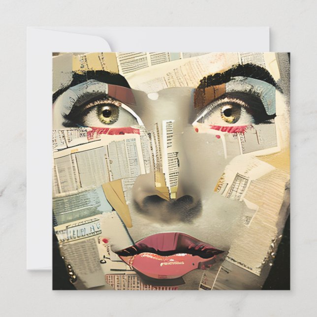 Carte Art numérique unique d'Artsy | Jolie Dame Abstrait (Devant)