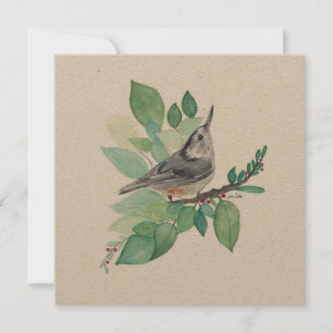 Carte Art Nuthatch à poitrine blanche