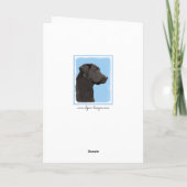 Carte Art original de chien de peintre noir de Labrador  (Dos)