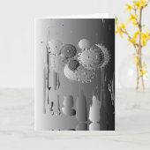 Carte Art original inspiré par le vapeur Toute occasion  (Fleur jaune)