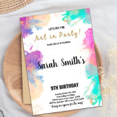 Carte Art Party pour enfants modifiable avec desig