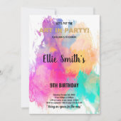 Carte Art Party pour enfants modifiable avec rainb (Devant)