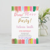 Carte Art Party pour enfants modifiable avec rainb (Debout devant)