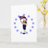 Carte Art patriotique de cru 4 juillet (Fleur jaune)