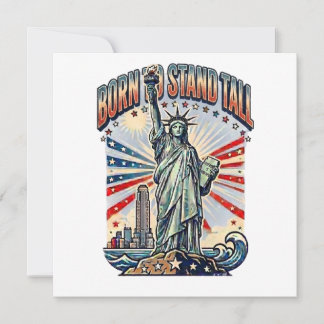 Carte Art Patriotique Né pour Se Tenir Fier