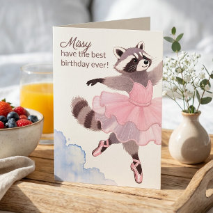 Carte Art Peint sur Fil Ballerine Ajouter Nom Annivers