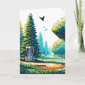 Carte Art Pixel de Disk Golf | Joyeux anniversaire (Devant)