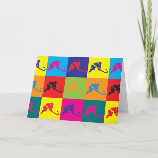 Carte Art pop de hockey de terrain (Devant)