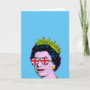 Carte Art Pop Moderne Amusant Sa Majesté la Reine avec d