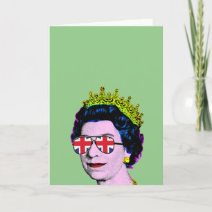 Carte Art Pop Moderne Amusant Sa Majesté la Reine avec d