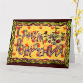 Carte Art populaire jaune Russe Langue Joyeux anniversai (Fleur jaune)