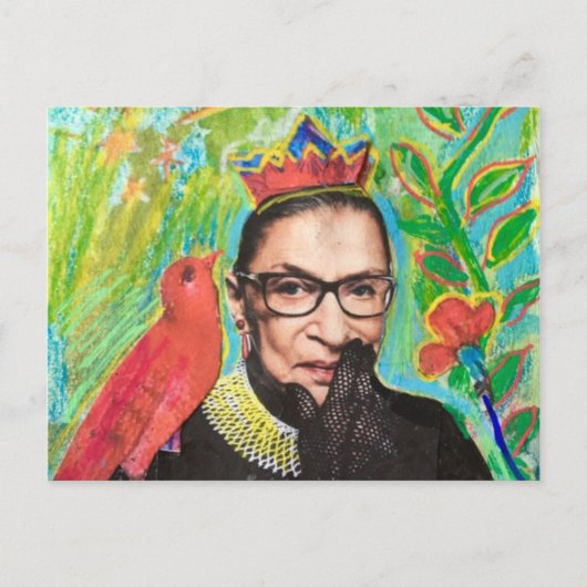 Carte Art Post RVB Ruth Gader Ginsburg et Bird (Devant)
