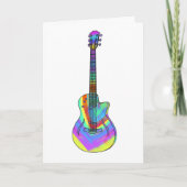Carte Art psychédélique Semi Guitare acoustique adolesce (Devant)