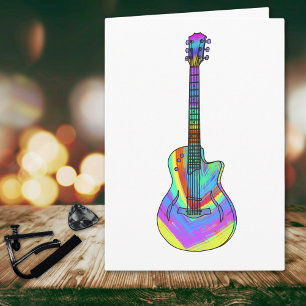 Carte Art psychédélique Semi Guitare acoustique adolesce