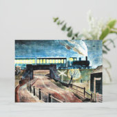 Carte Art ravilieux, Train Traversant le pont la nuit (Debout devant)