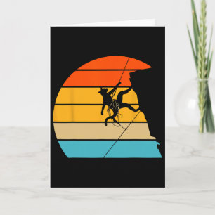 Carte Art Rétro Sport Roche Grimpeur Chat Montagne