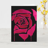 Carte Art rose d'original d'aquarelle de résumé gothique (Fleur jaune)