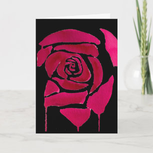 Carte Art rose d'original d'aquarelle de résumé gothique