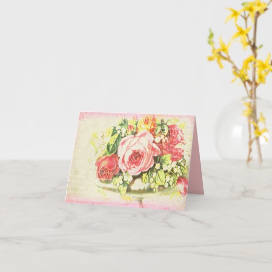 Carte Art rose minable de collage (Fleur jaune)