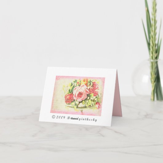 Carte Art rose minable de collage (Dos)