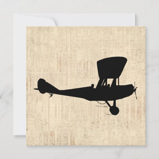 Carte Art Silhouette d'avion antique (Devant)